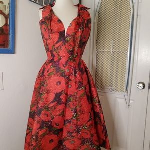1950s silk dress by Mari Originals m